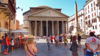 Me taking my first photos of the Pantheon in Rome, Italy